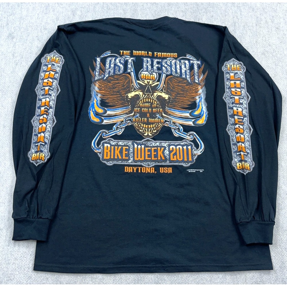 Vintage Y2K Iron Horse Saloon Shirt Men XXL Long Sleeve Hit Bike Week Biker C